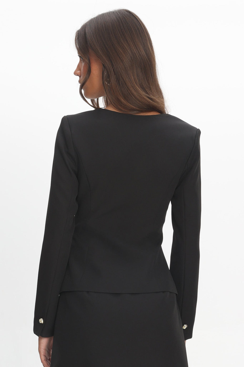 Fellie Button Front Top Black