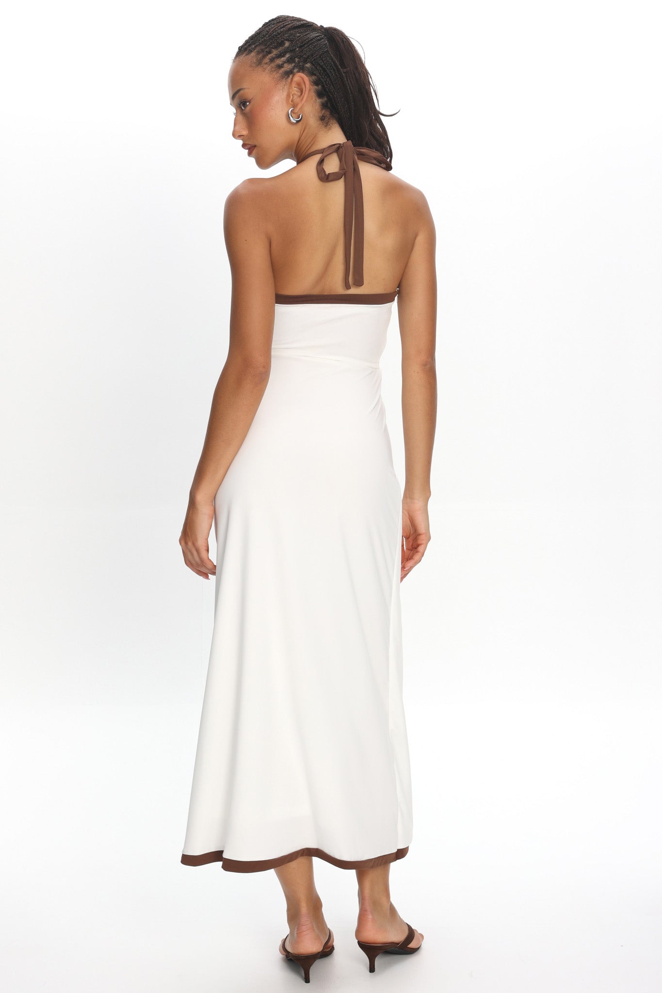 Belira Wrap Front Midi Dress Ivory Secondary image