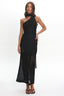 Cozette One-Shoulder Knit Dress Black