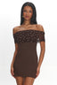 Zimi Off-Shoulder Mini Dress Brown