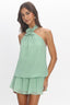 Aniyah Layered Halter Mini Dress Mint