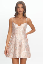 Marguerite Jacquard Mini Dress Blush