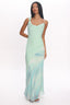 Astoria Asymmetric Cowl Neckline Maxi Dress Abstract Mint