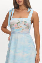 Cove Hideaway Tie Strap Maxi Dress Blue