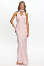 Tirsa Scarf Neck Satin Slip Gown Pink