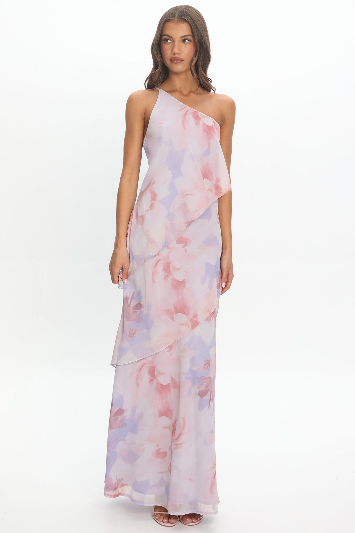 Aralia One Shoulder Maxi Dress Lilac Main image