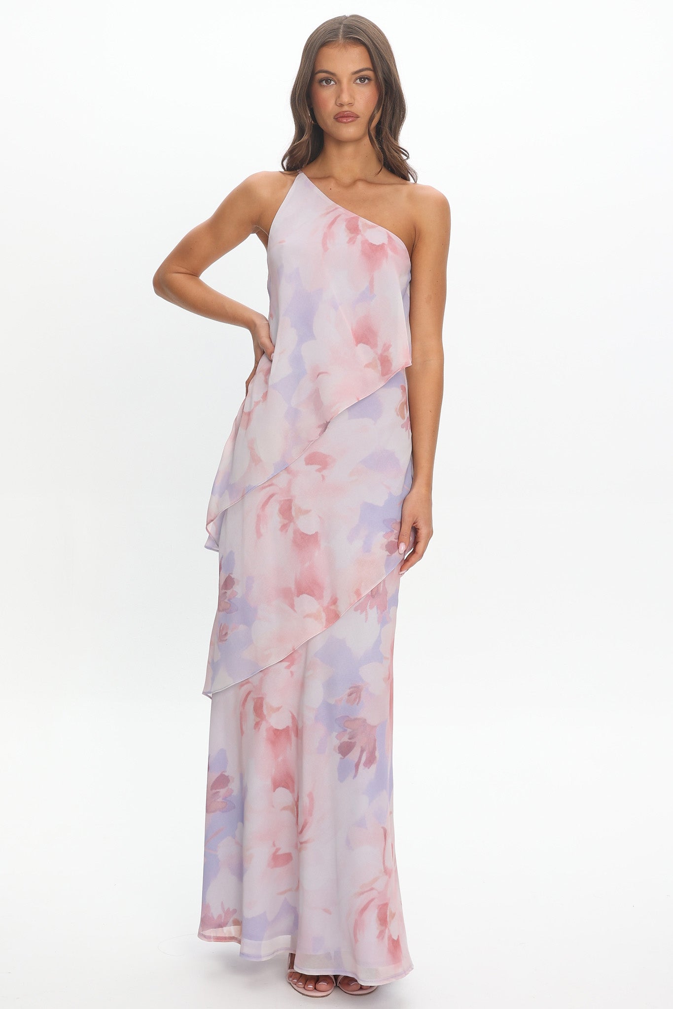 Aralia One Shoulder Maxi Dress Lilac Secondary image