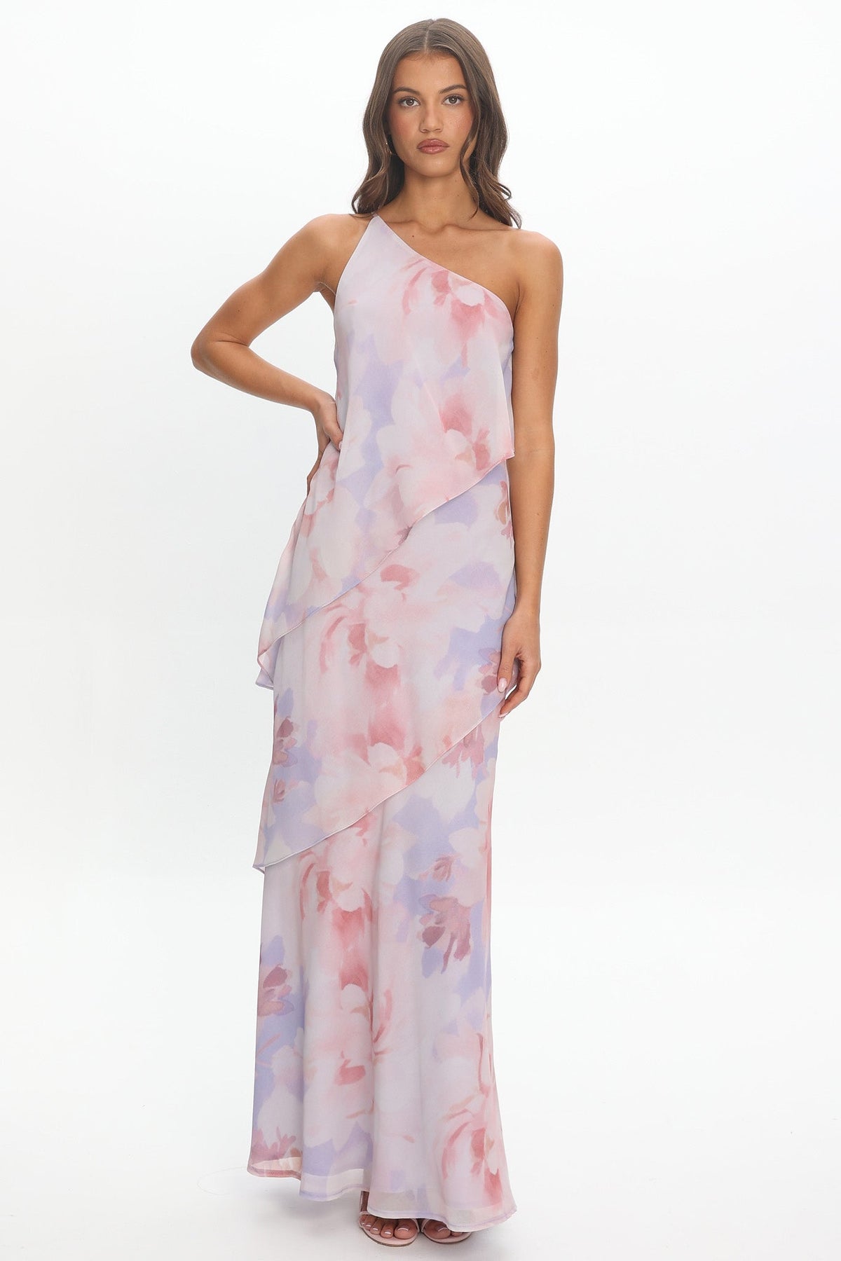 Aralia One Shoulder Maxi Dress Lilac