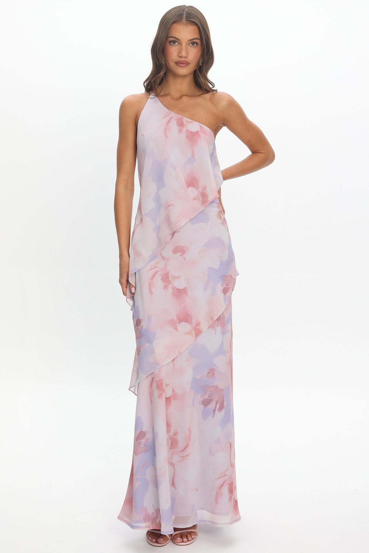 Aralia One Shoulder Maxi Dress Lilac