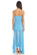 Perseids Lace Mermaid Maxi Dress Blue