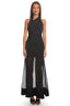 Midnight Confession Draped Mesh Maxi Dress Black