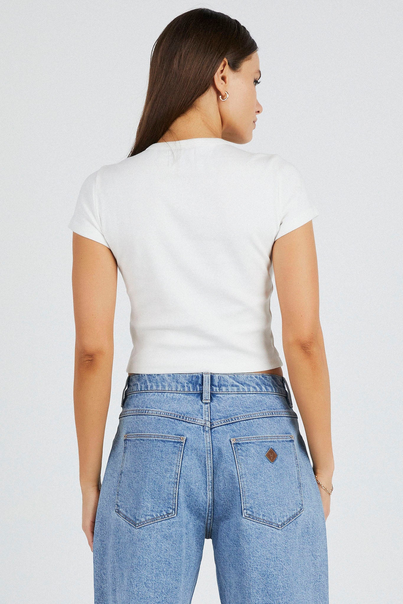 Abrand 90's Icon Baby Tee Top White Sand Secondary image