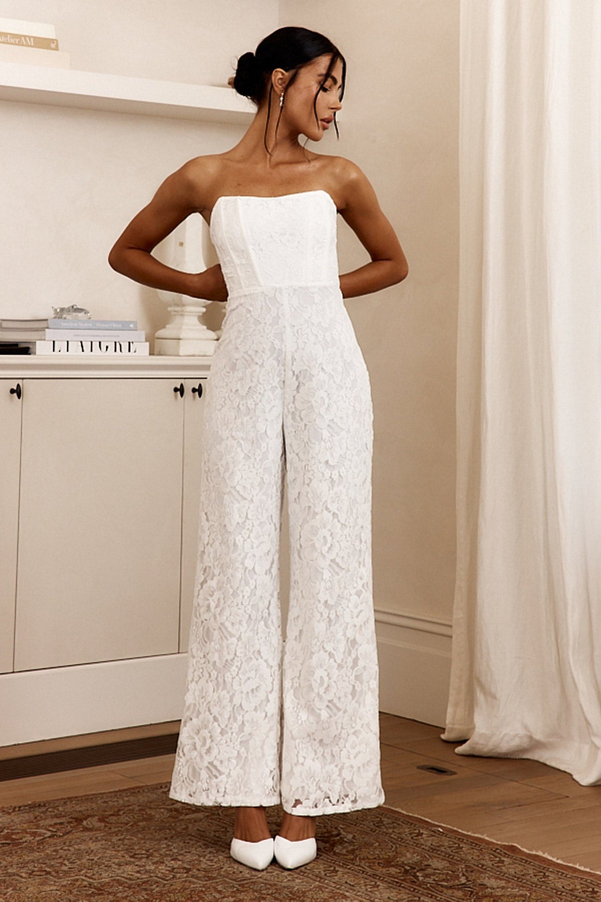 Ankita Strapless Lace Jumpsuit White Main image