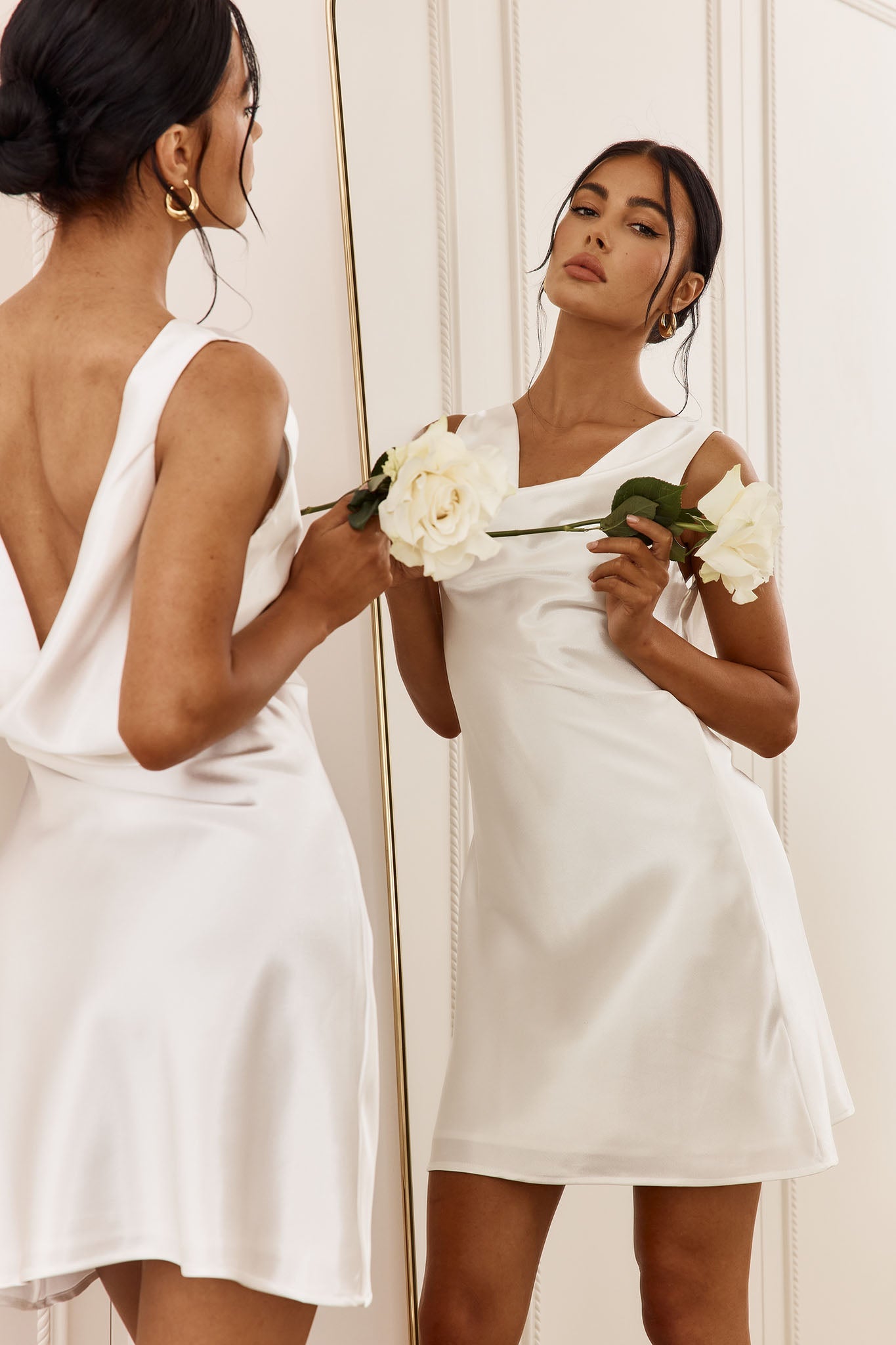 Casablanca Night Cowl Mini Dress White Secondary image