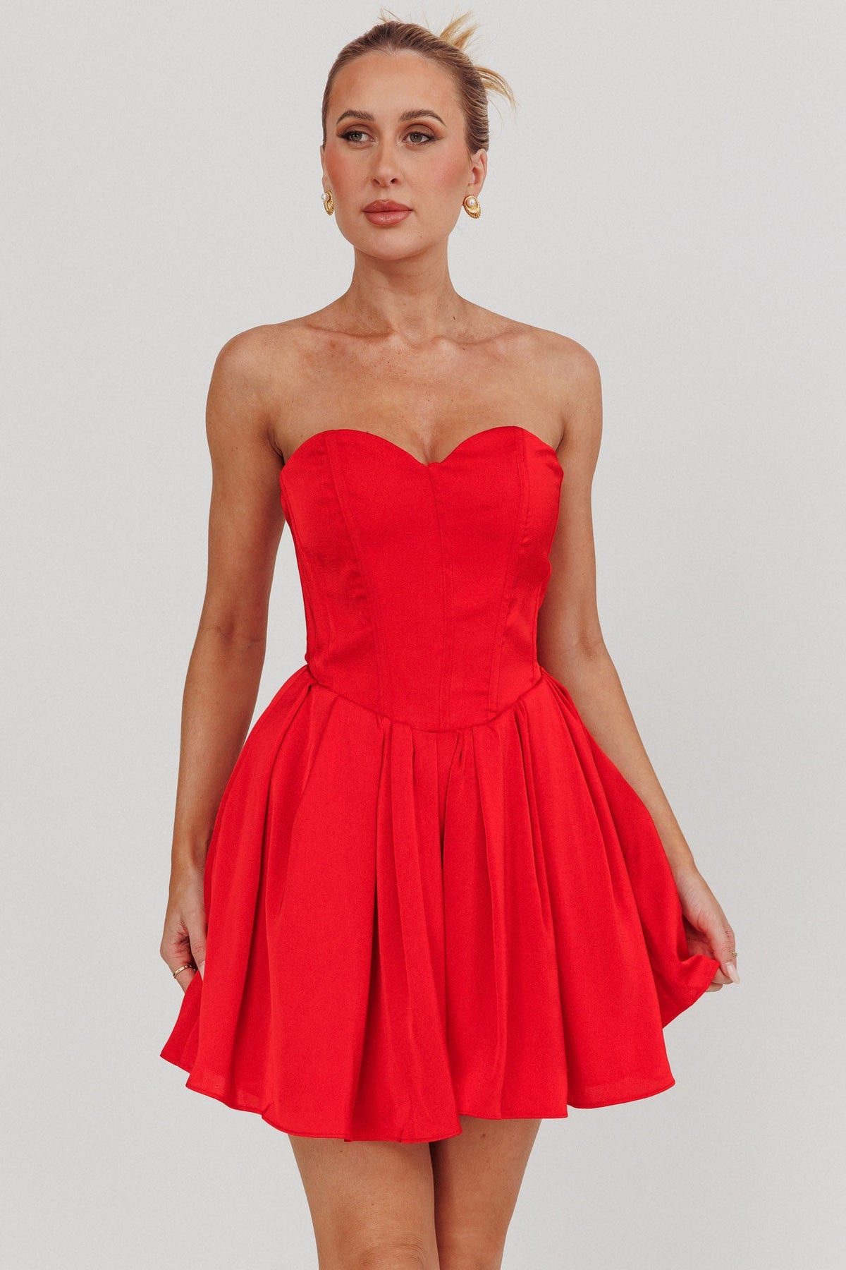 What I Like Sweetheart Neckline Mini Dress Red Main image