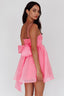 Diaz Bow Back Babydoll Mini Dress Pop Pink