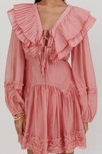 Alive Pleated Sailor Collar Mini Dress Dusty Pink