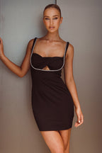 En Pointe Diamante Rope Mini Dress Black
