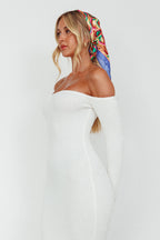 Briar Off-Shoulder Knit Midi Dress Off White