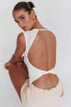 Kareesa Open Back Sleeveless Top White