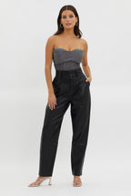 Milky Way Strapless Sparkle Bodysuit Silver