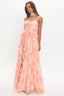 Isola Ruffle Halter Maxi Dress Floral