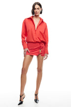 LIONESS Clicquot Mini Skirt Crimson
