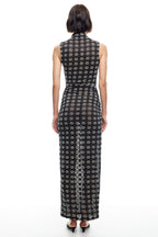 LIONESS Elle Maxi Dress 70's Onyx