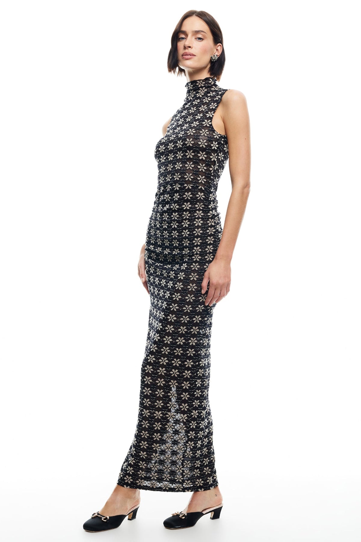 LIONESS Elle Maxi Dress 70's Onyx
