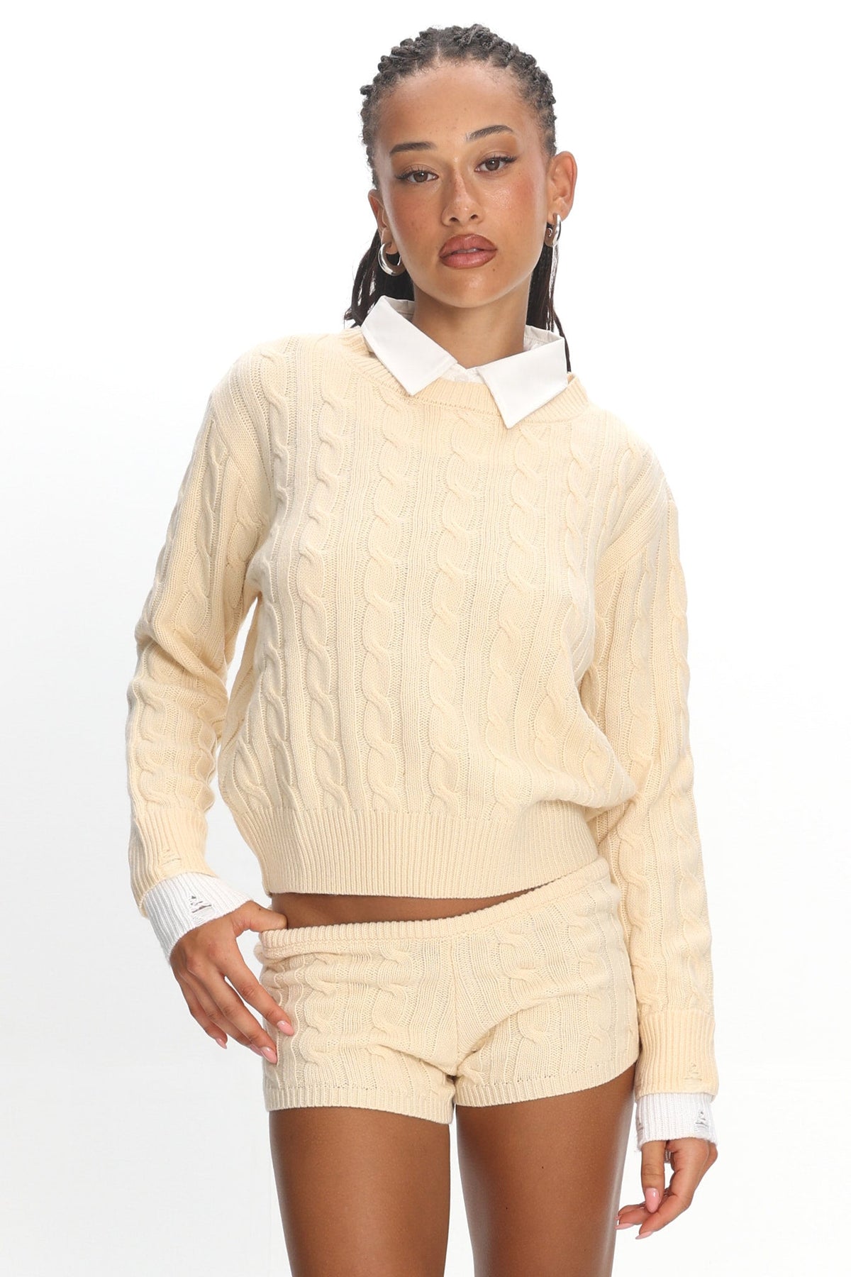 LIONESS Reborn Mini Shorts Cream
