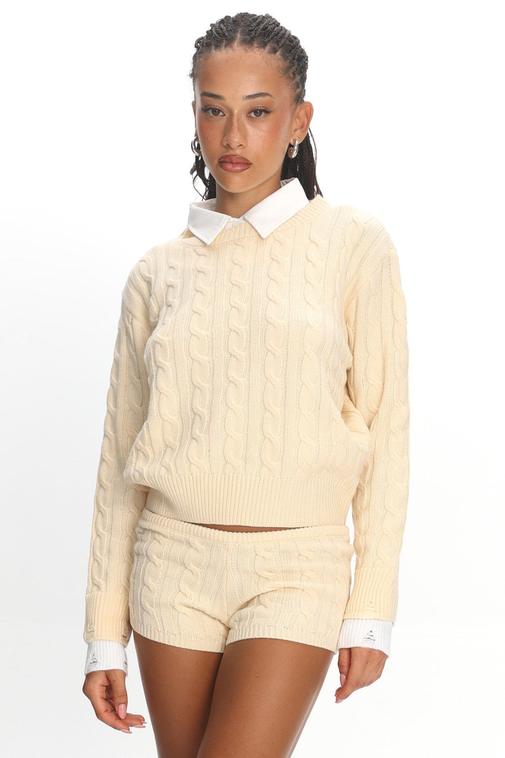 LIONESS Reborn Mini Shorts Cream