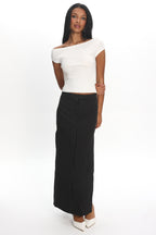 LIONESS Lune Maxi Skirt Onyx Pinstripe