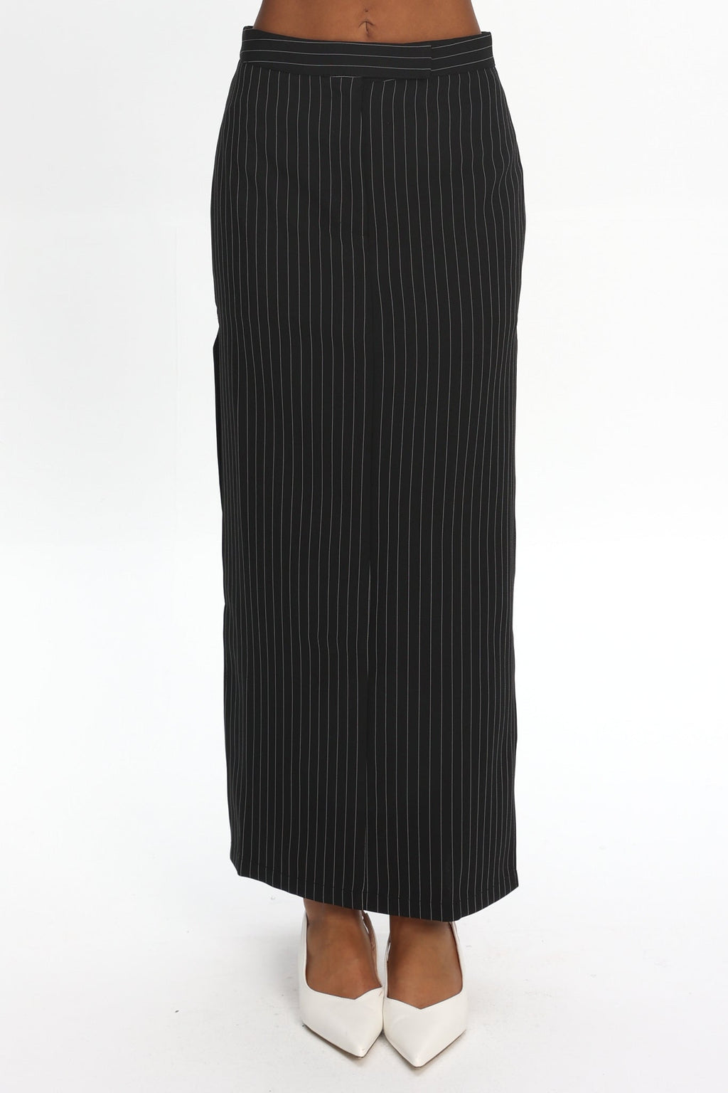 LIONESS Lune Maxi Skirt Onyx Pinstripe