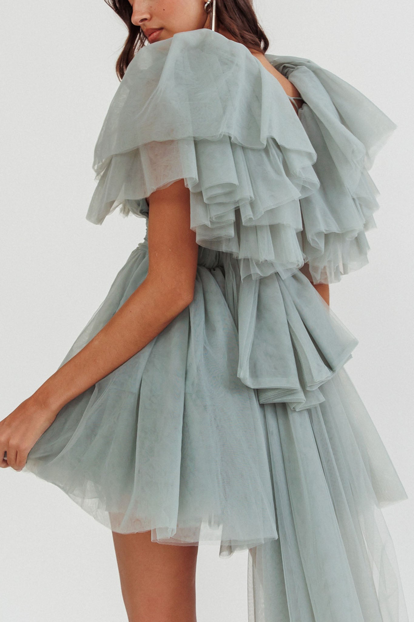 Star Power Tulle Train Mini Dress Pistachio Secondary image
