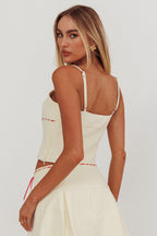 Maxxine Ribbon Trim Cami Top Bone