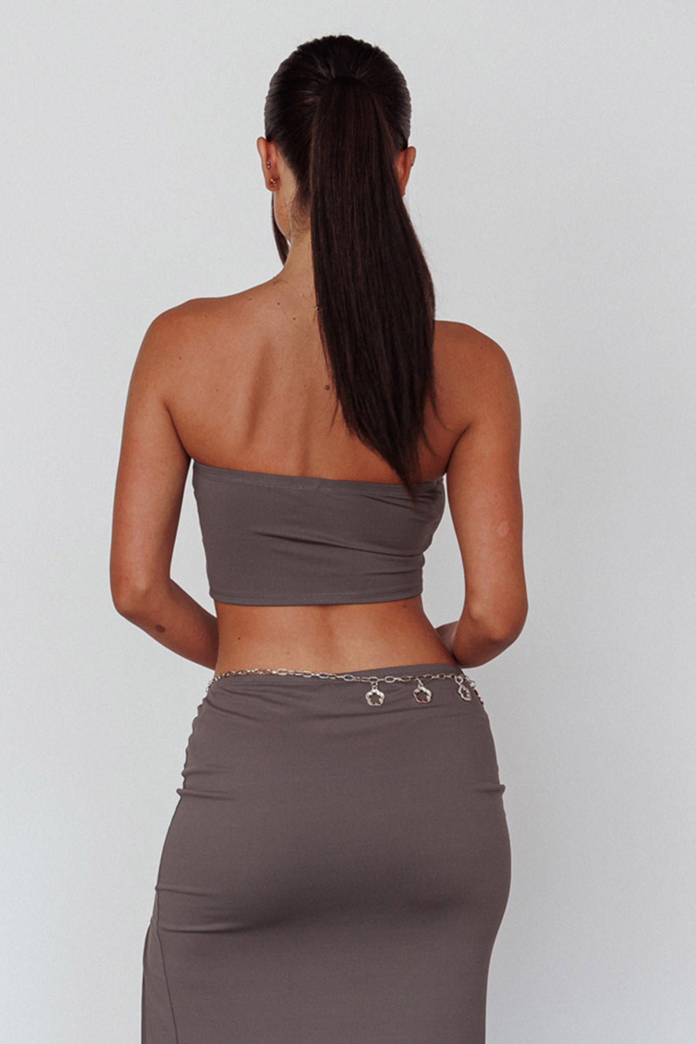 Caption This Bandeau Crop Top Clay Secondary image