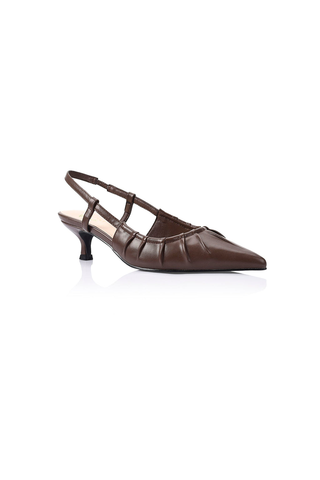 VERALI Lucius Slingback Kitten Heels Chocolate