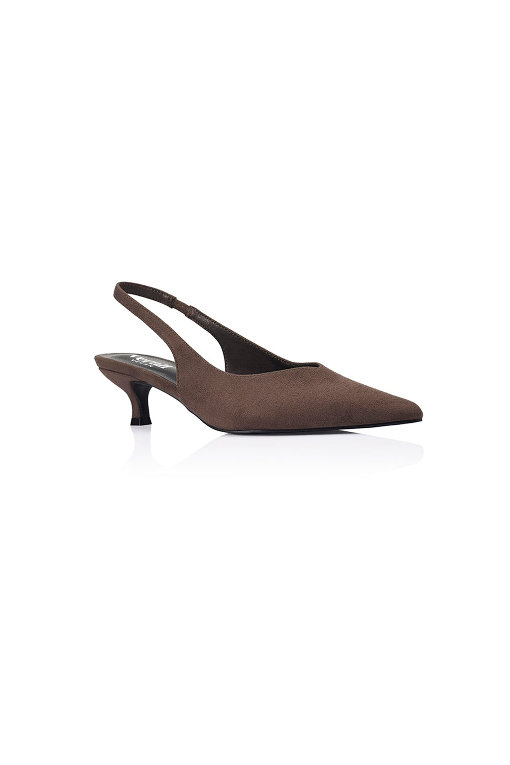 VERALI Lush Slingback Kitten Heels Chocolate