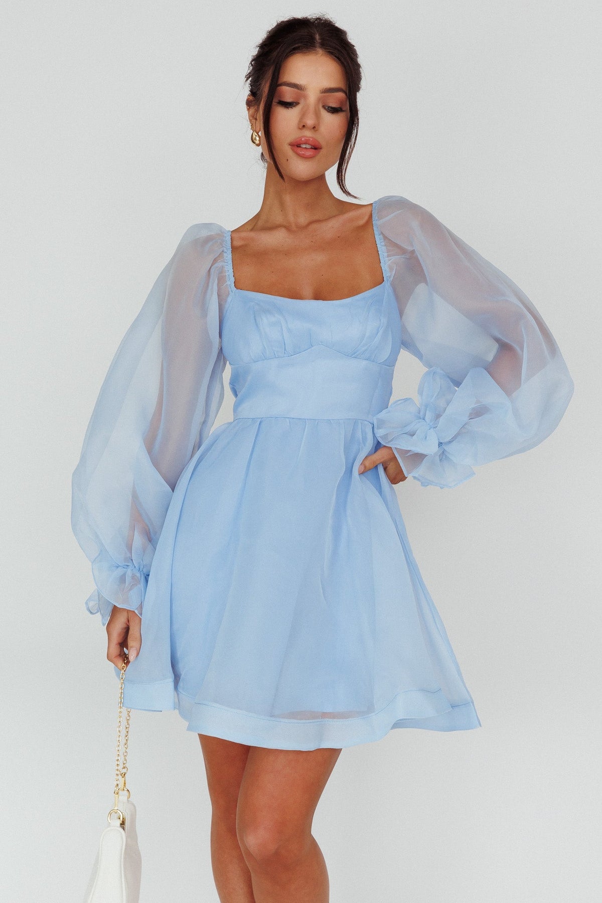 I've Got Sunshine Long Sleeve Mini Dress Light Blue Main image