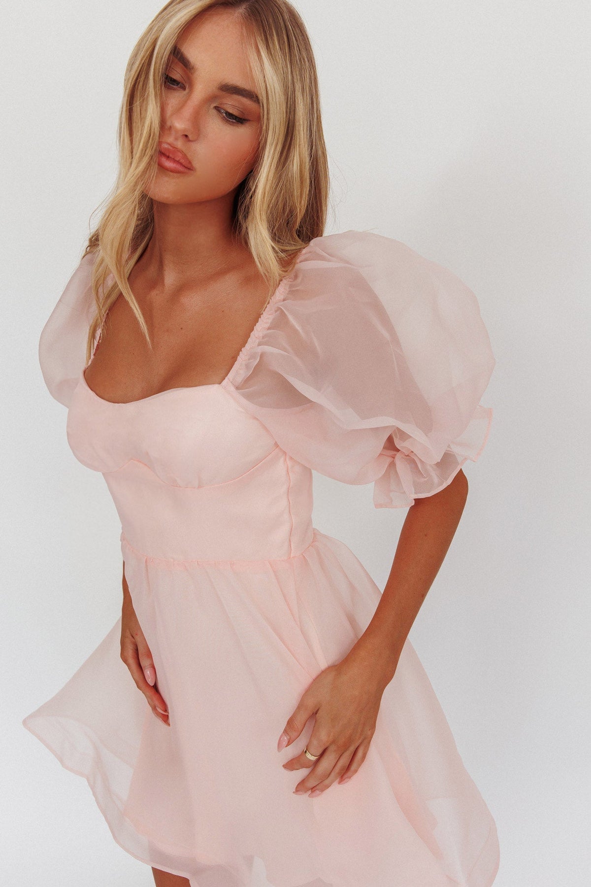I've Got Sunshine Puff Sleeve Mini Dress Blush Main image