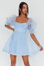 I've Got Sunshine Puff Sleeve Mini Dress Sky Blue