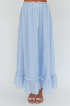 Maidens Tie Detail Overlock Maxi Skirt Cloud Blue