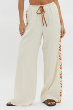 Maghan Side Print Long Pants Beige