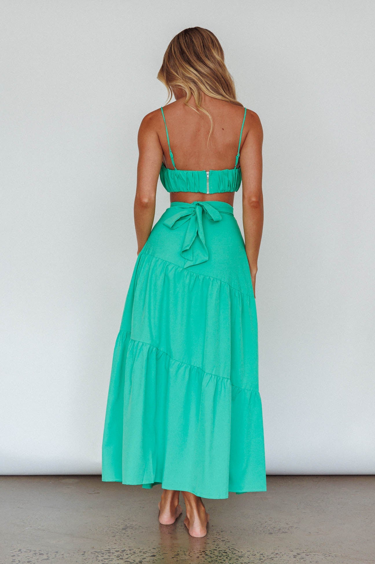 Bondi Gathered Crop Top Apple Secondary image