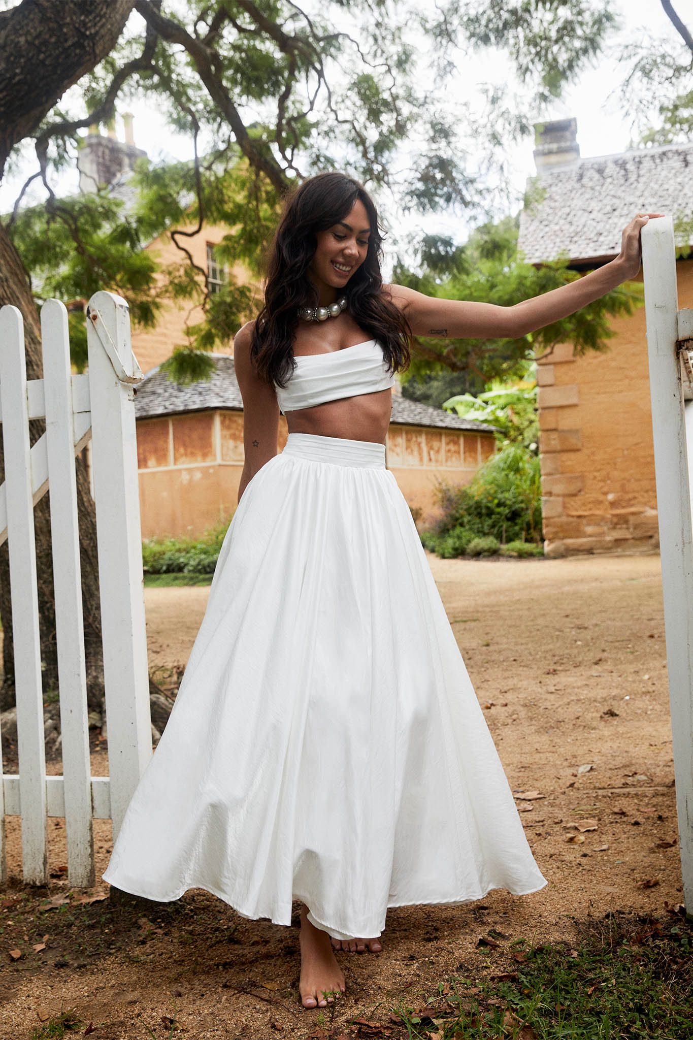 Love Songs Tied Back Maxi Skirt White Secondary image