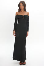 Oliana Twist Bust Maxi Dress Black