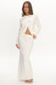 Autumn Breeze Knit Maxi Skirt Off White