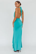 Zaphirah Halterneck Ruffle Dress Jade