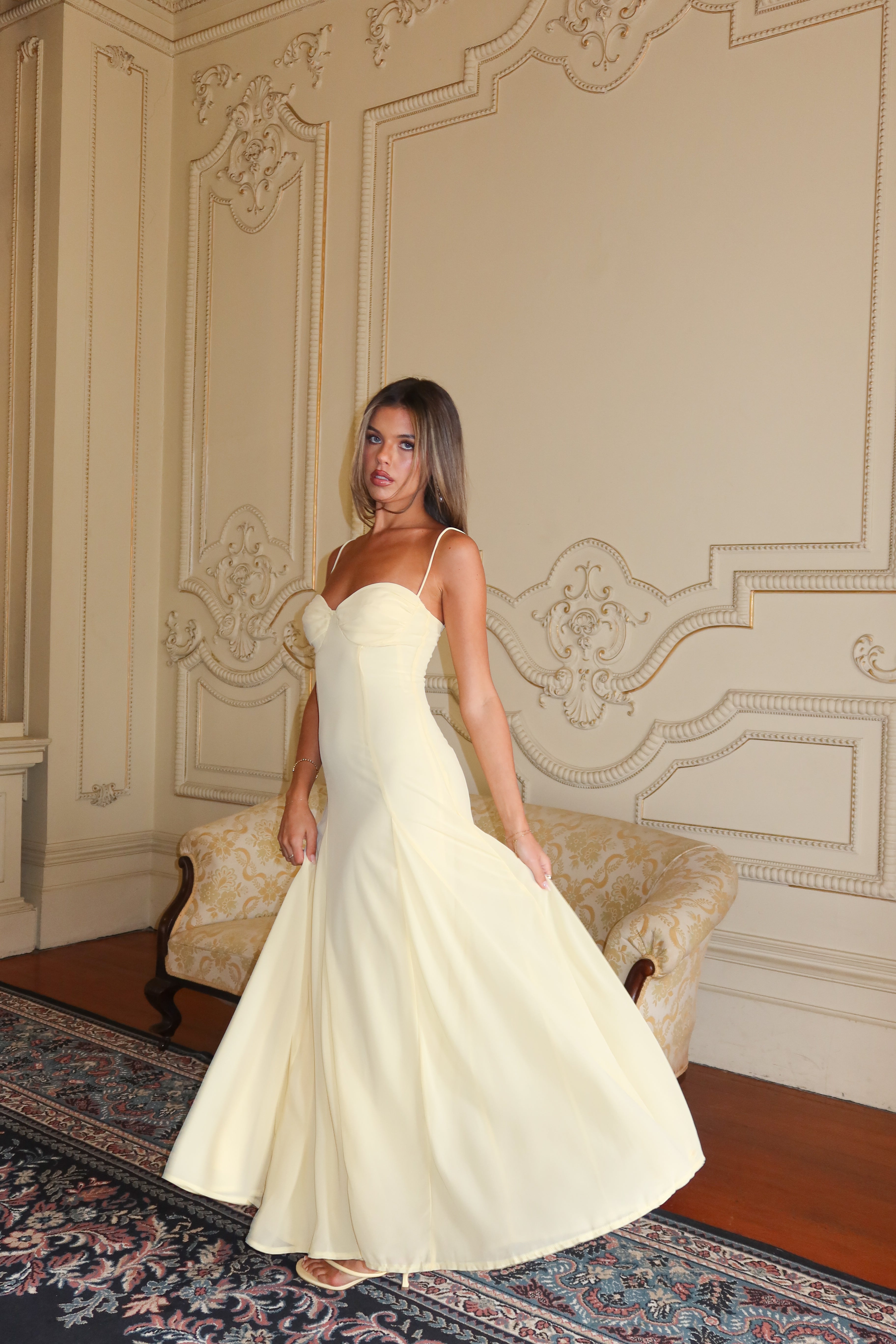 All Mine Godet Hem Maxi Dress Butter Secondary image