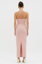 Karaline Strapless Bust Accent Maxi Dress Blush